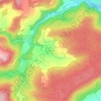 Mapa topográfico Mörsingen, altitud, relieve