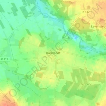 Mapa topográfico Rockstedt, altitud, relieve