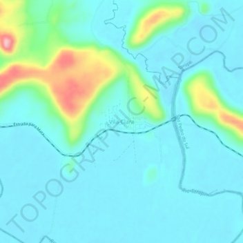 Mapa topográfico Vila Clara, altitud, relieve