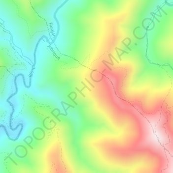 Mapa topográfico Cerro de la Rosa, altitud, relieve