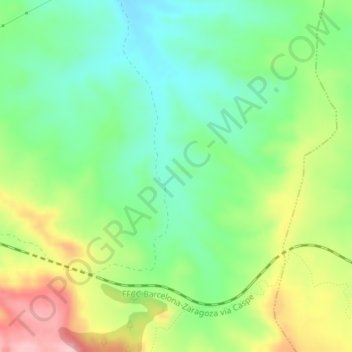 Mapa topográfico Coscoll, altitud, relieve