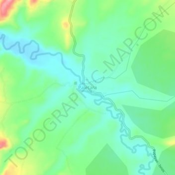 Mapa topográfico Paletara, altitud, relieve