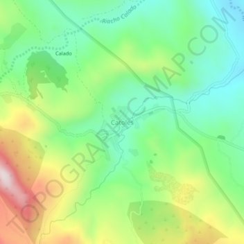Mapa topográfico Catolés, altitud, relieve
