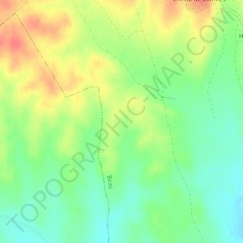 Mapa topográfico La Cirujana, altitud, relieve