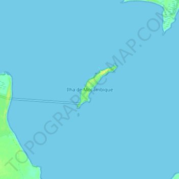 Mapa topográfico Ilha de Mocambique, altitud, relieve