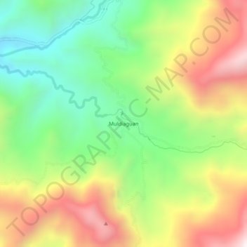 Mapa topográfico Muldiaguan, altitud, relieve