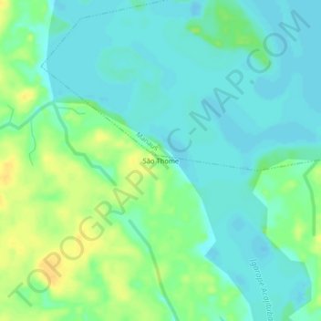 Mapa topográfico São Thome, altitud, relieve