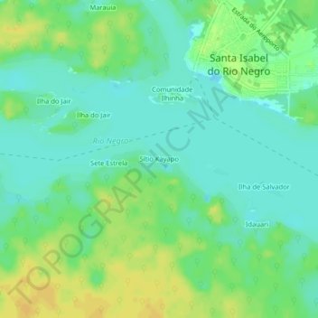Mapa topográfico Sítio Kayapo, altitud, relieve