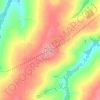 Mapa topográfico Encantado d'Oeste, altitud, relieve