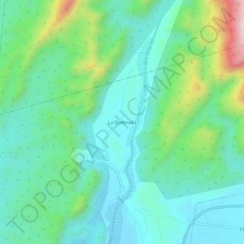 Mapa topográfico La Quebrada, altitud, relieve
