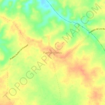 Mapa topográfico Pueblo Nuevo, altitud, relieve