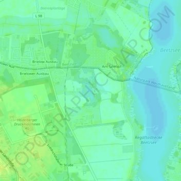 Mapa topográfico Schindelbruch, altitud, relieve