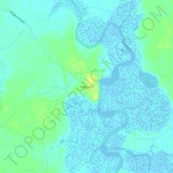 Mapa topográfico Wiggins, altitud, relieve