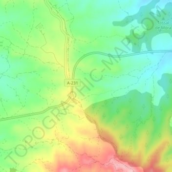 Mapa topográfico Les Ventetes, altitud, relieve
