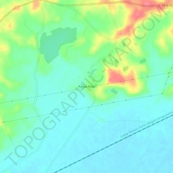 Mapa topográfico Passo Raso, altitud, relieve