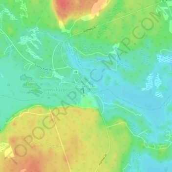 Mapa topográfico Burleigh Falls, altitud, relieve