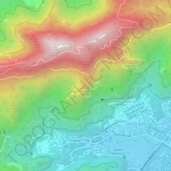 Mapa topográfico Morro Sete Quedas, altitud, relieve
