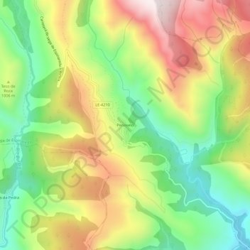 Mapa topográfico Penoselo, altitud, relieve
