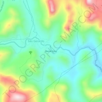 Mapa topográfico Barra Nova, altitud, relieve