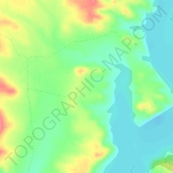 Mapa topográfico Febrero, altitud, relieve