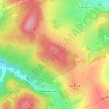 Mapa topográfico Häslich, altitud, relieve