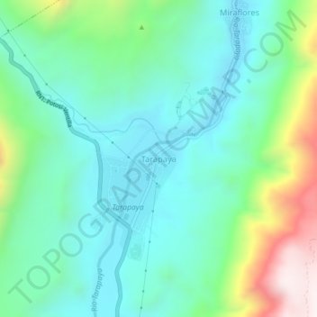 Mapa topográfico Tarapaya, altitud, relieve