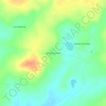 Mapa topográfico Salina Grande, altitud, relieve