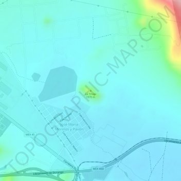 Mapa topográfico La Tinaja, altitud, relieve