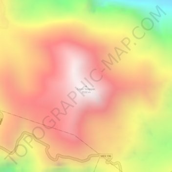 Mapa topográfico Cerro Teotepec, altitud, relieve