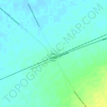 Mapa topográfico Julaca, altitud, relieve