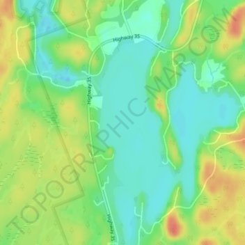 Mapa topográfico Moore Lake, altitud, relieve