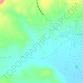 Mapa topográfico Las Cruces, altitud, relieve