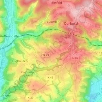 Mapa topográfico Stöcken, altitud, relieve