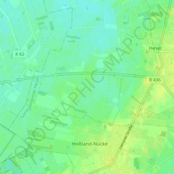 Mapa topográfico Klein-Hesel, altitud, relieve