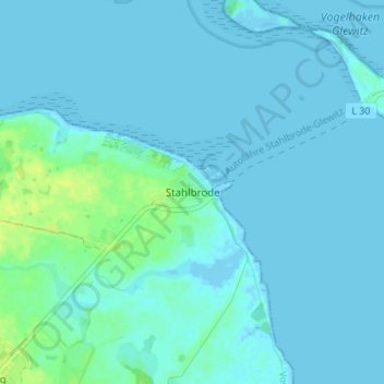 Mapa topográfico Stahlbrode, altitud, relieve