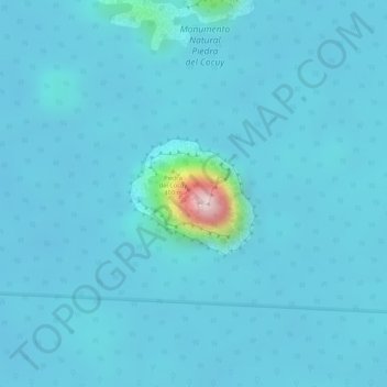 Mapa topográfico Piedra del Cocuy, altitud, relieve