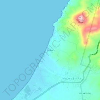 Mapa topográfico Litibú, altitud, relieve