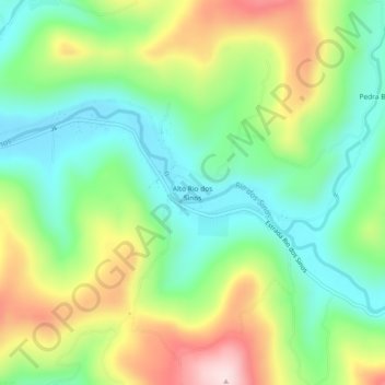 Mapa topográfico Alto Rio dos Sinos, altitud, relieve