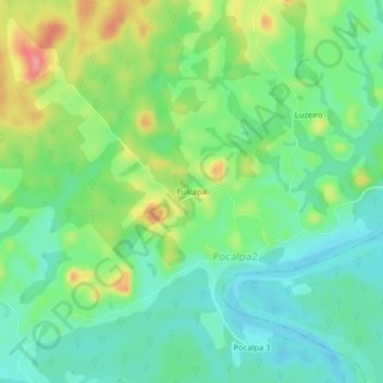 Mapa topográfico Pulcapa, altitud, relieve
