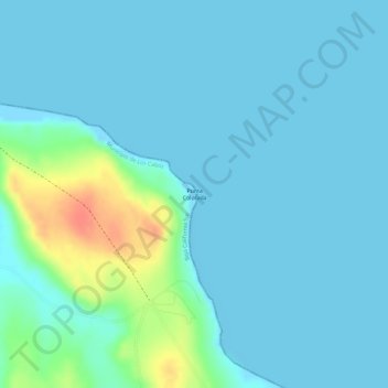 Mapa topográfico Punta Colorada, altitud, relieve