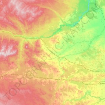 Mapa topográfico Mayerthorpe (town), altitud, relieve