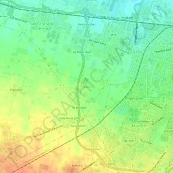Mapa topográfico Valera, altitud, relieve