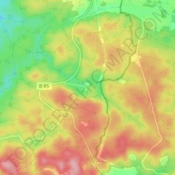 Mapa topográfico Sackdilling, altitud, relieve