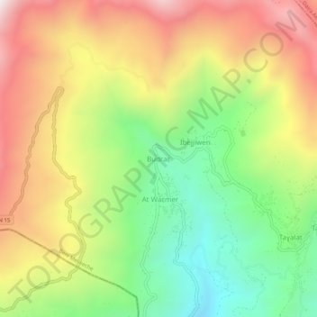 Mapa topográfico Boudraâ, altitud, relieve