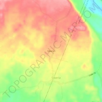 Mapa topográfico Siberia, altitud, relieve