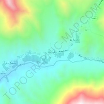 Mapa topográfico Hurtado, altitud, relieve