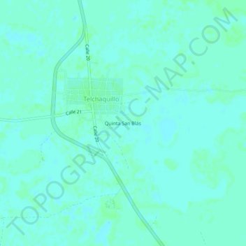 Mapa topográfico Quinta San Blás, altitud, relieve