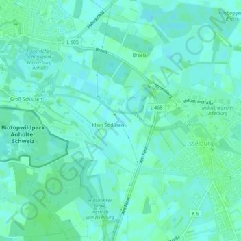 Mapa topográfico Vogelhorst, altitud, relieve