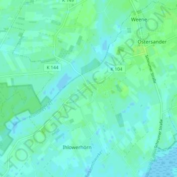 Mapa topográfico Westersander, altitud, relieve
