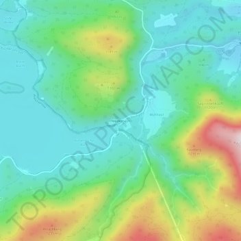 Mapa topográfico Niedernach, altitud, relieve